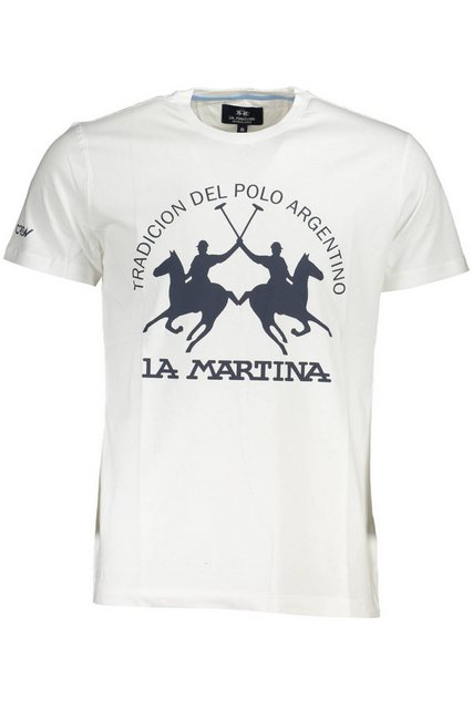 La Martina T-Shirt Weißes Herren T-Shirt mit Logo-Druck, Regular Fit günstig online kaufen