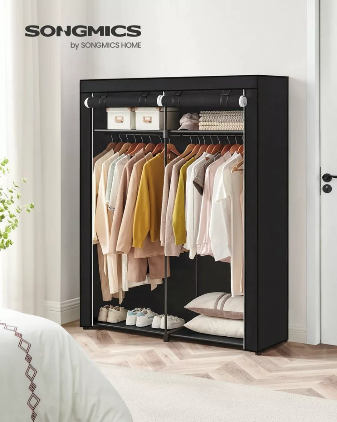 SONGMICS Kleiderschrank mit 2 Kleiderstangen, faltbar, 43 x 140 x 174 cm günstig online kaufen