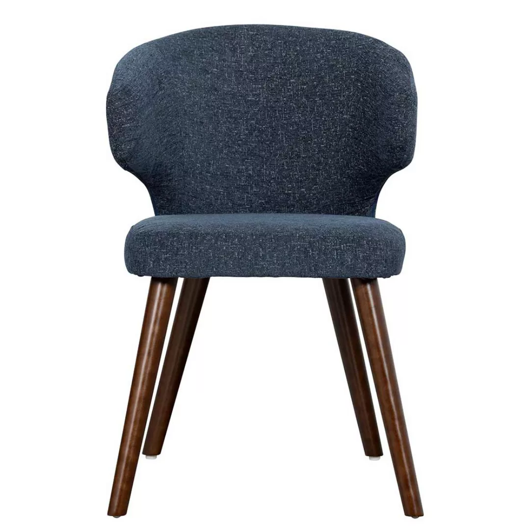 Esstisch Stühle in Blaugrau Webstoff Armlehnen (2er Set) günstig online kaufen