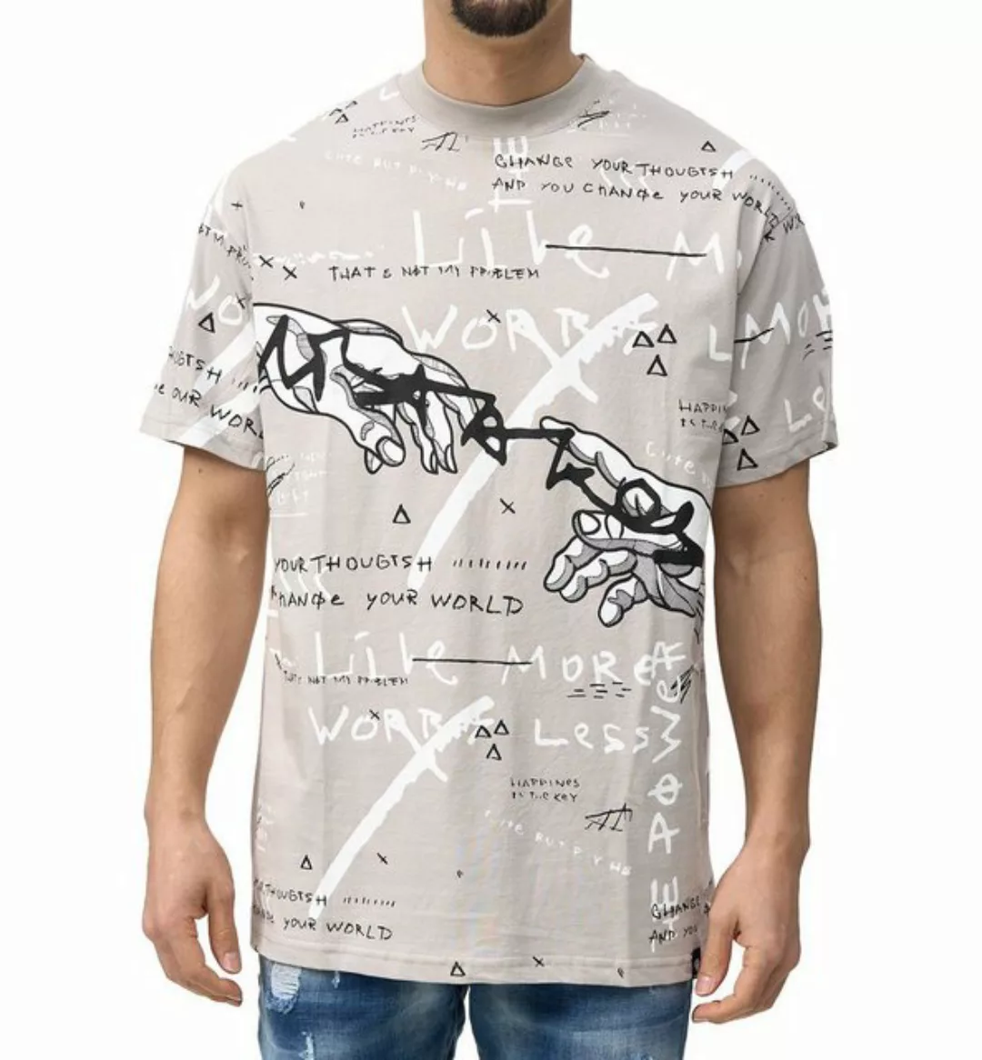 Denim House T-Shirt Herren T-Shirt im Loose-Fit mit Allover-Print OVERSIZE- günstig online kaufen