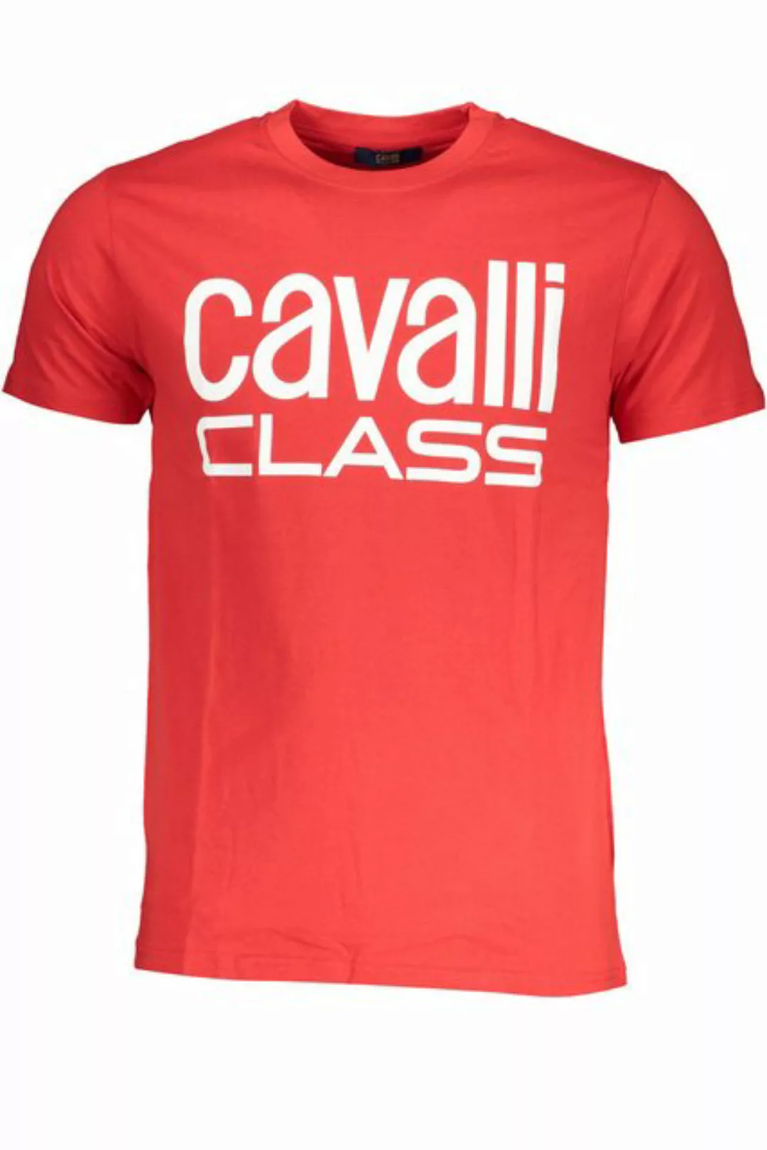 Cavalli Class T-Shirt Herren Kurzarm T-Shirt Rot mit Rundhalsausschnitt günstig online kaufen