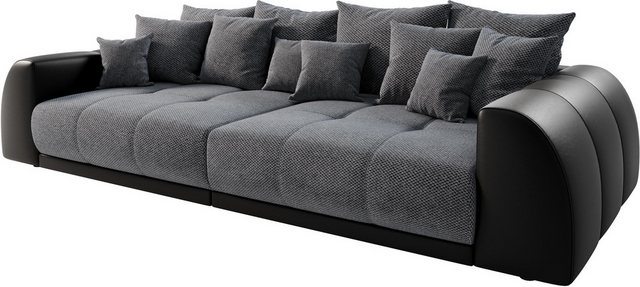 DELIFE Big-Sofa Violetta, Schwarz 310x135 cm inklusive Kissen Big-Sofa günstig online kaufen