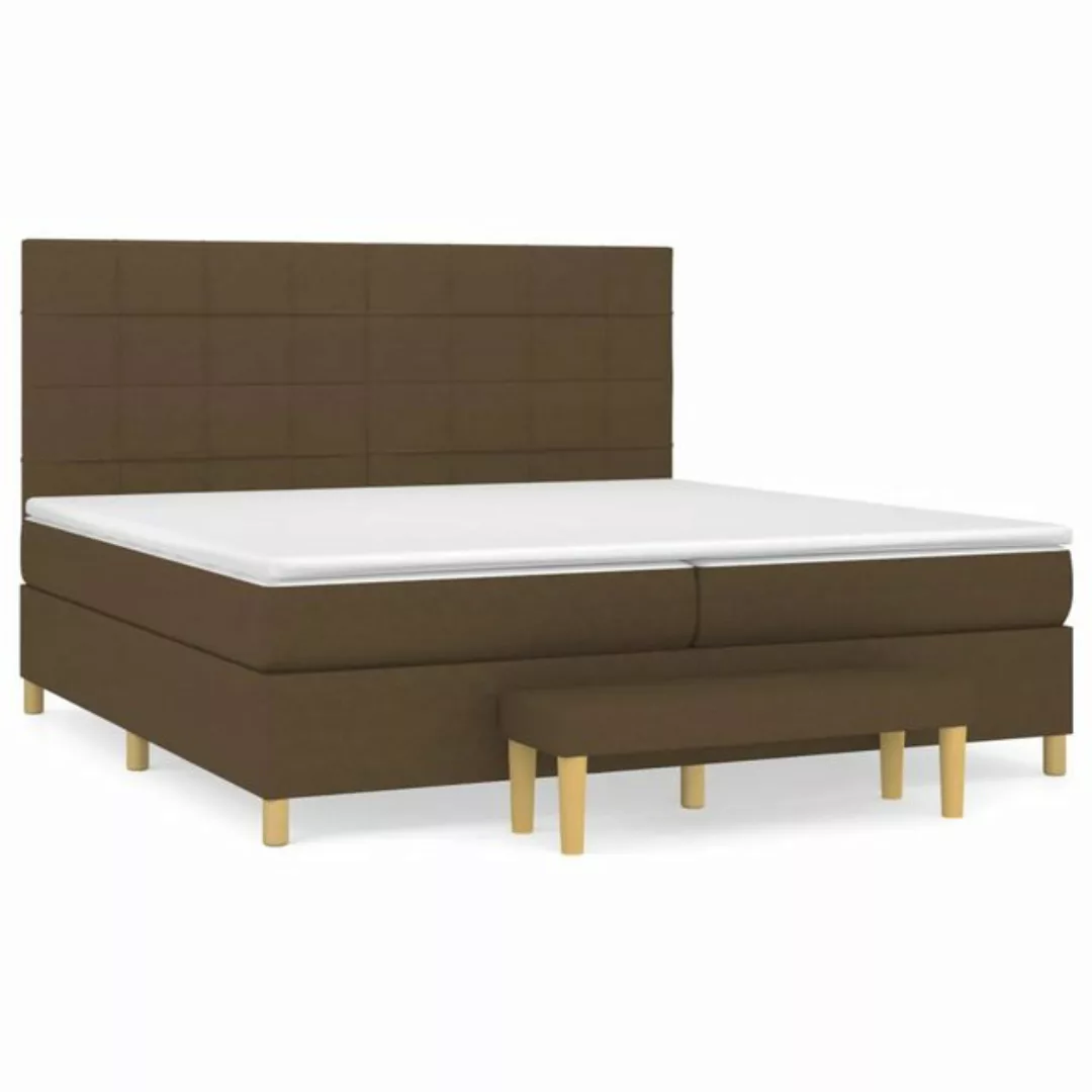 vidaXL Boxspringbett Boxspringbett mit Matratze Dunkelbraun 200x200 cm Stof günstig online kaufen