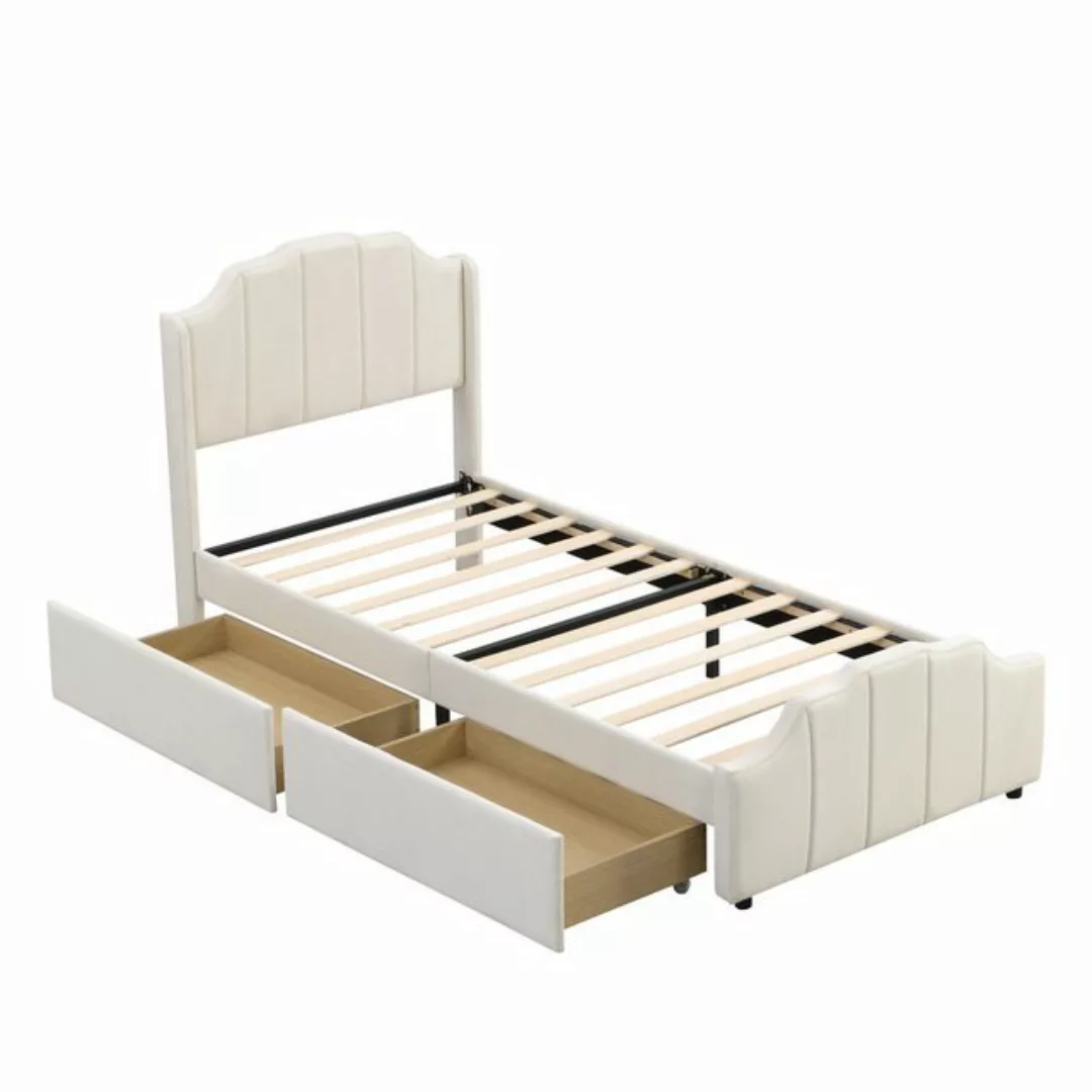 IDEASY Einzelbett Polsterbett, Kinderbett, 90 x 200 cm, mit 2 Schubladen, h günstig online kaufen