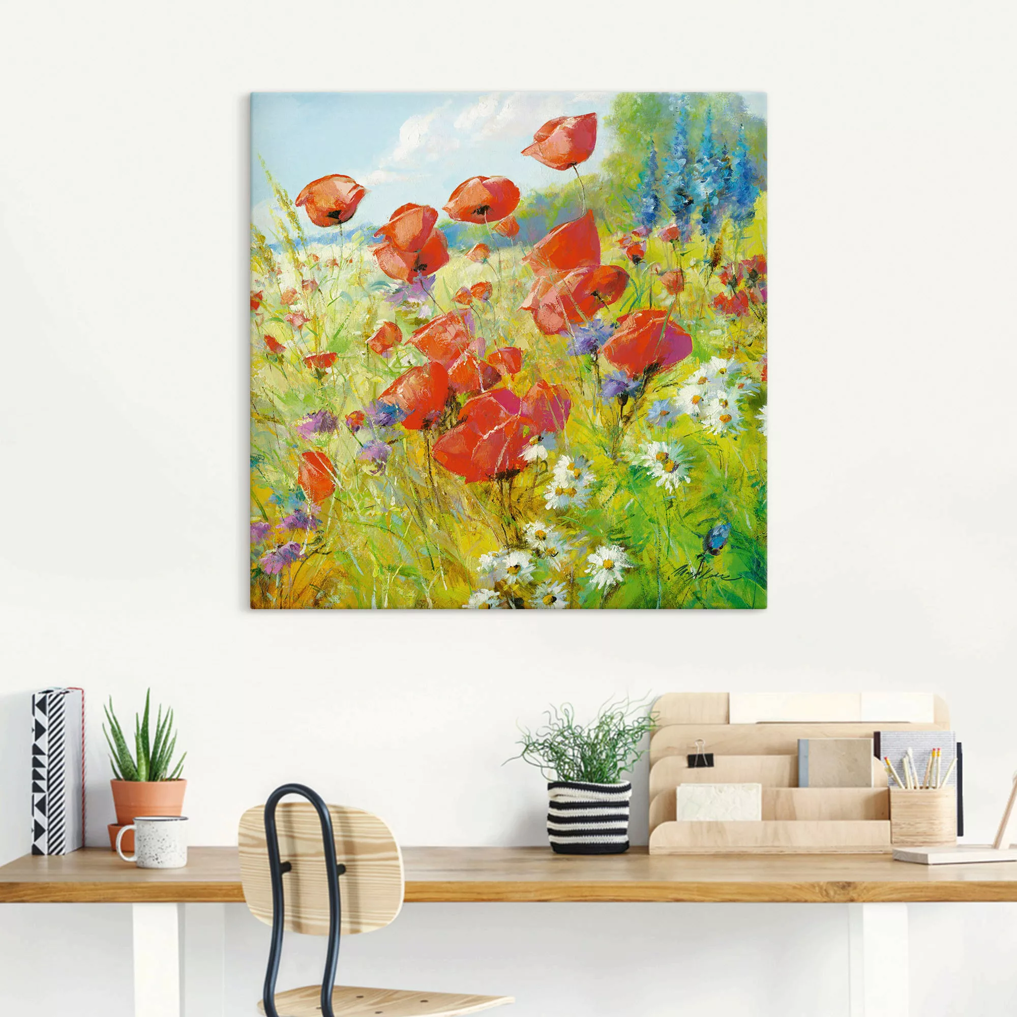 Artland Wandbild "Sommerwiese mit Mohnblumen", Blumenwiese, (1 St.) günstig online kaufen