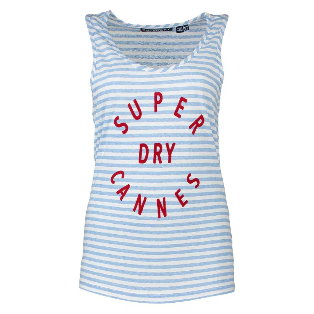 Superdry Coast Stripe Graphic Ärmelloses T-shirt S Seafoam Blue White Strip günstig online kaufen