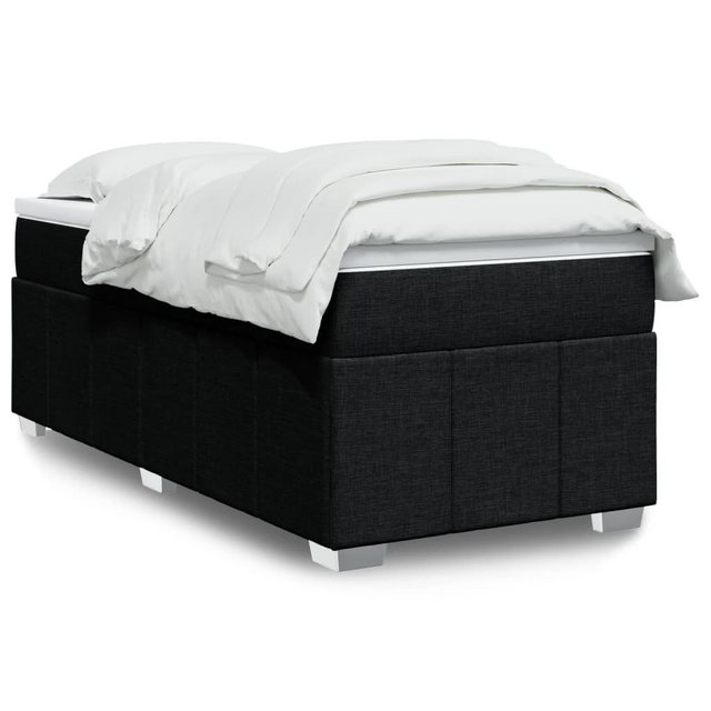 vidaXL Boxspringbett, Boxspringbett mit Matratze Schwarz 90x200 cm Stoff günstig online kaufen