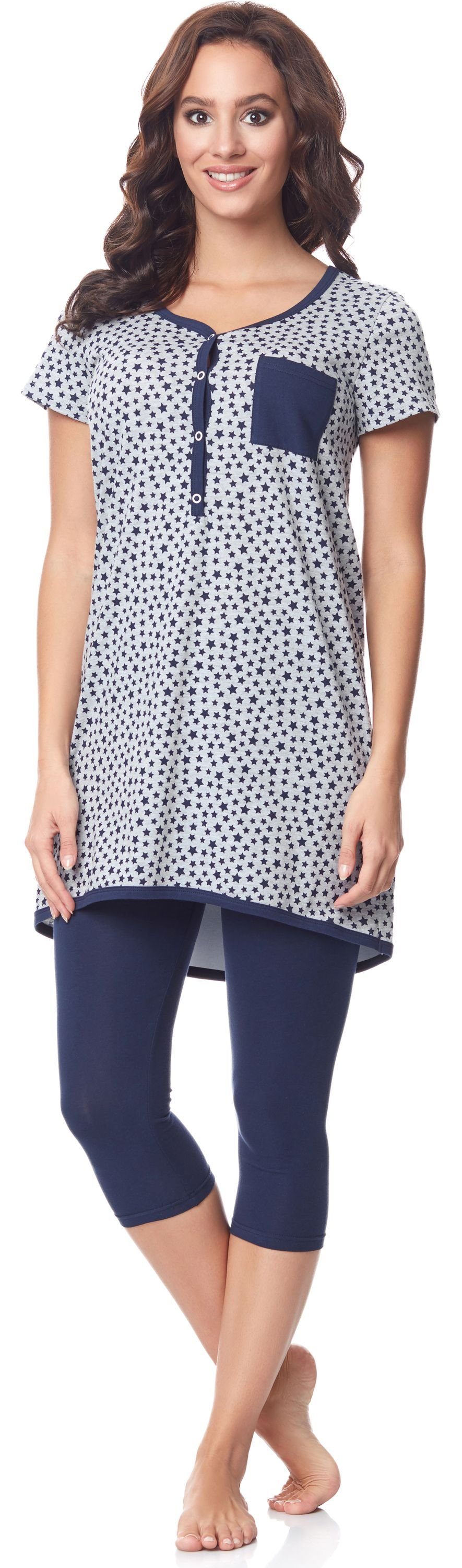 Be Mammy Umstandspyjama Damen Kurzarm Pyjama günstig online kaufen