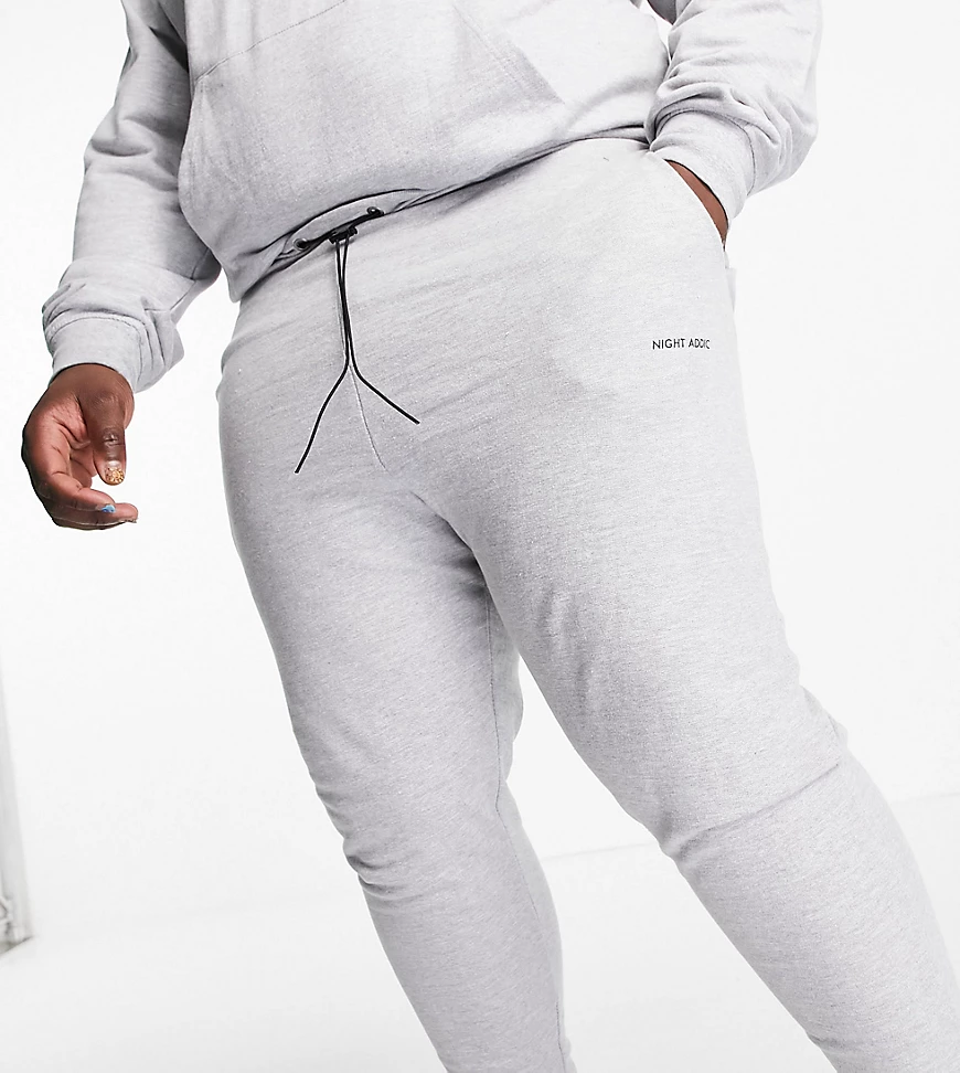 Night Addict Plus – Jogginghose in Grau, Kombiteil günstig online kaufen