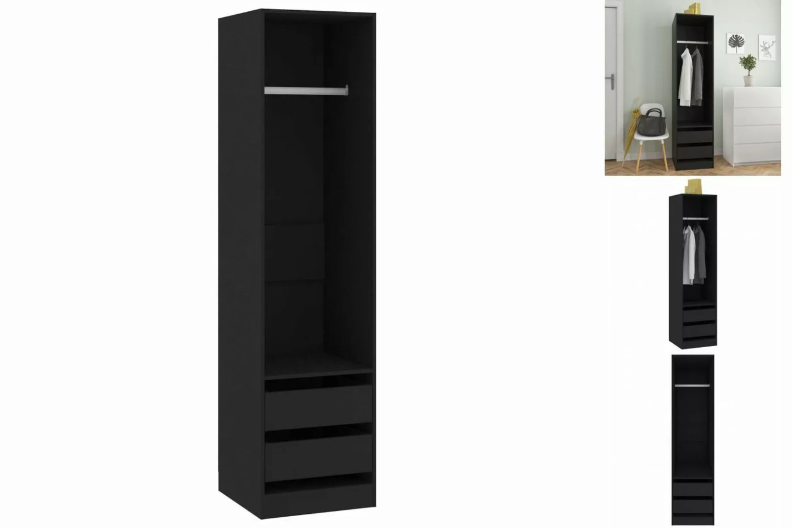 vidaXL Kleiderschrank Kleiderschrank mit Schubladen Schwarz 5050200 cm Span günstig online kaufen