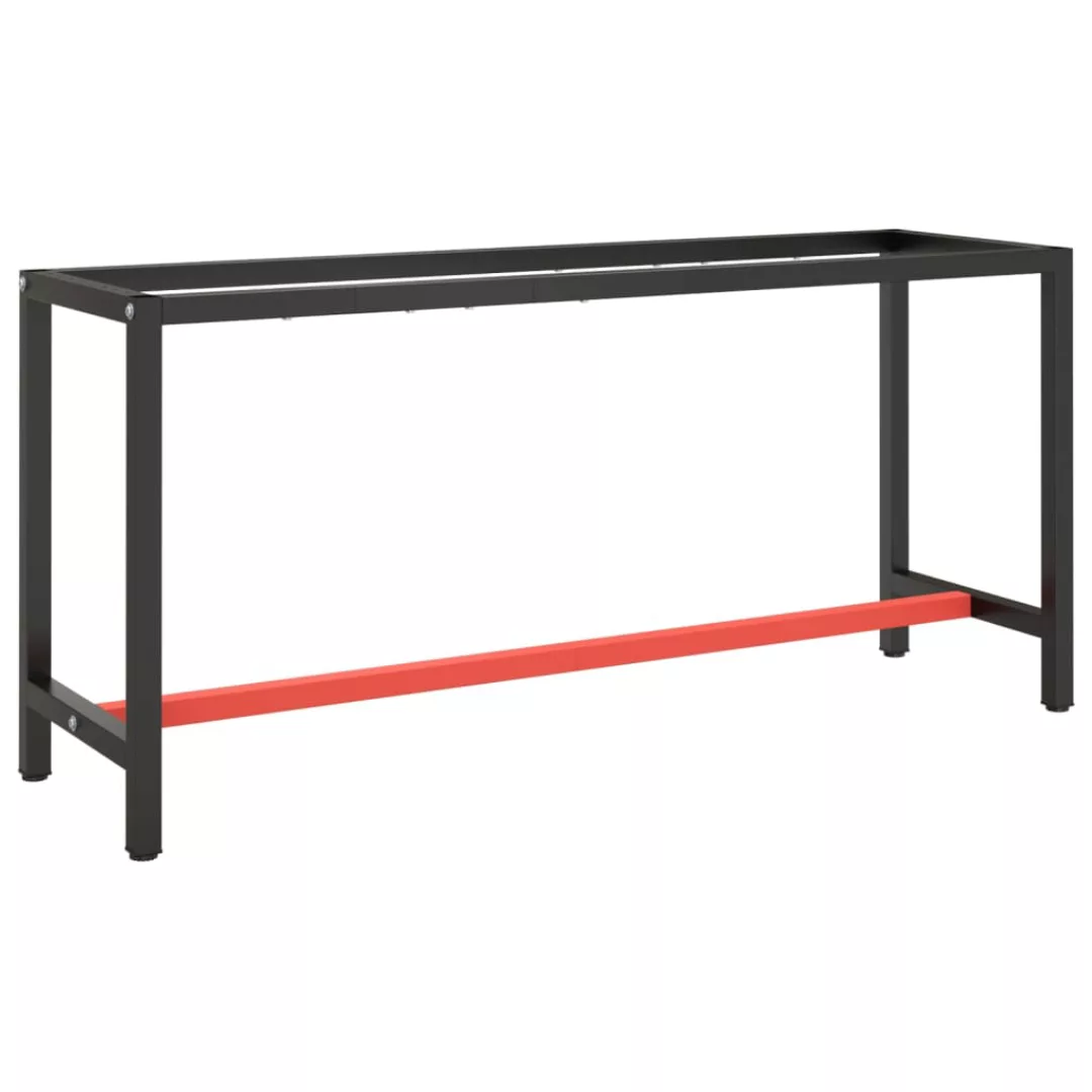 Werkbankgestell Mattschwarz Und Mattrot 170x50x79 Cm Metall günstig online kaufen