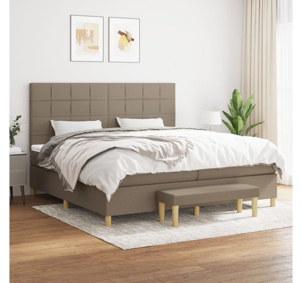 vidaXL Boxspringbett Boxspringbett mit Matratze Taupe 200x200 cm Stoff Bett günstig online kaufen