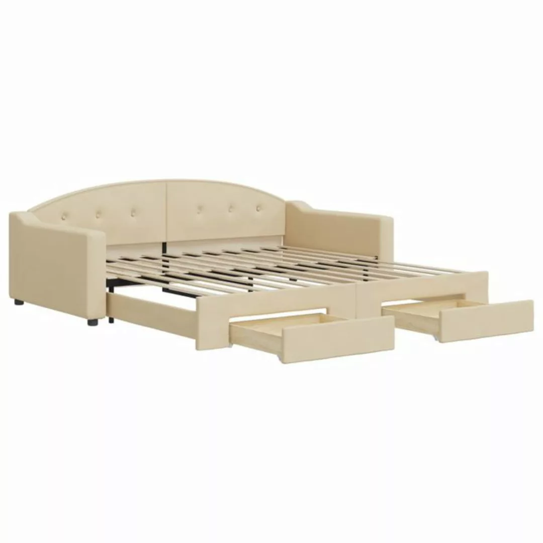 vidaXL Gästebett Gästebett Tagesbett Ausziehbar mit Schubladen Creme 100x20 günstig online kaufen