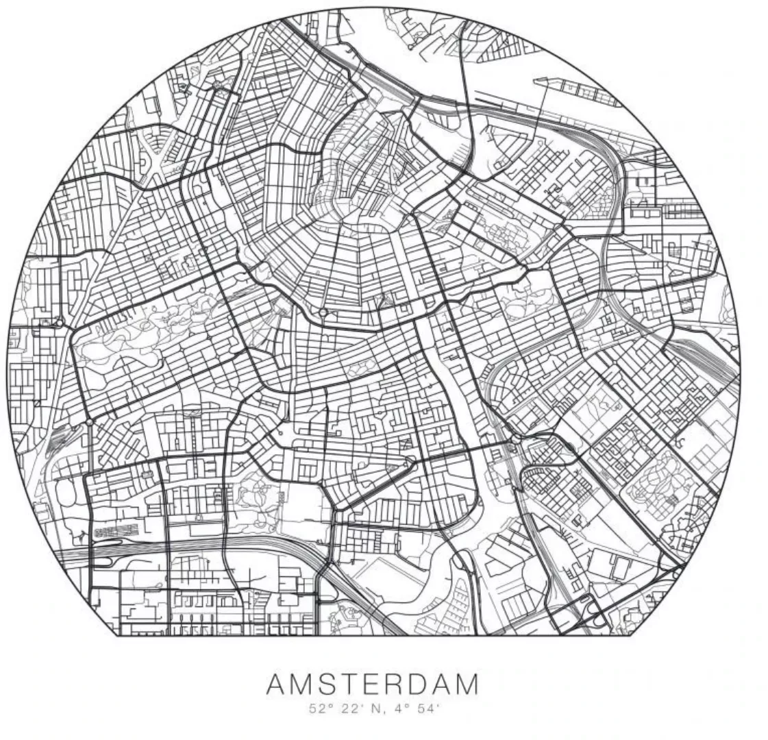 Wall-Art Wandtattoo »Stadtplan Amsterdam Tapete«, (1 St.) günstig online kaufen