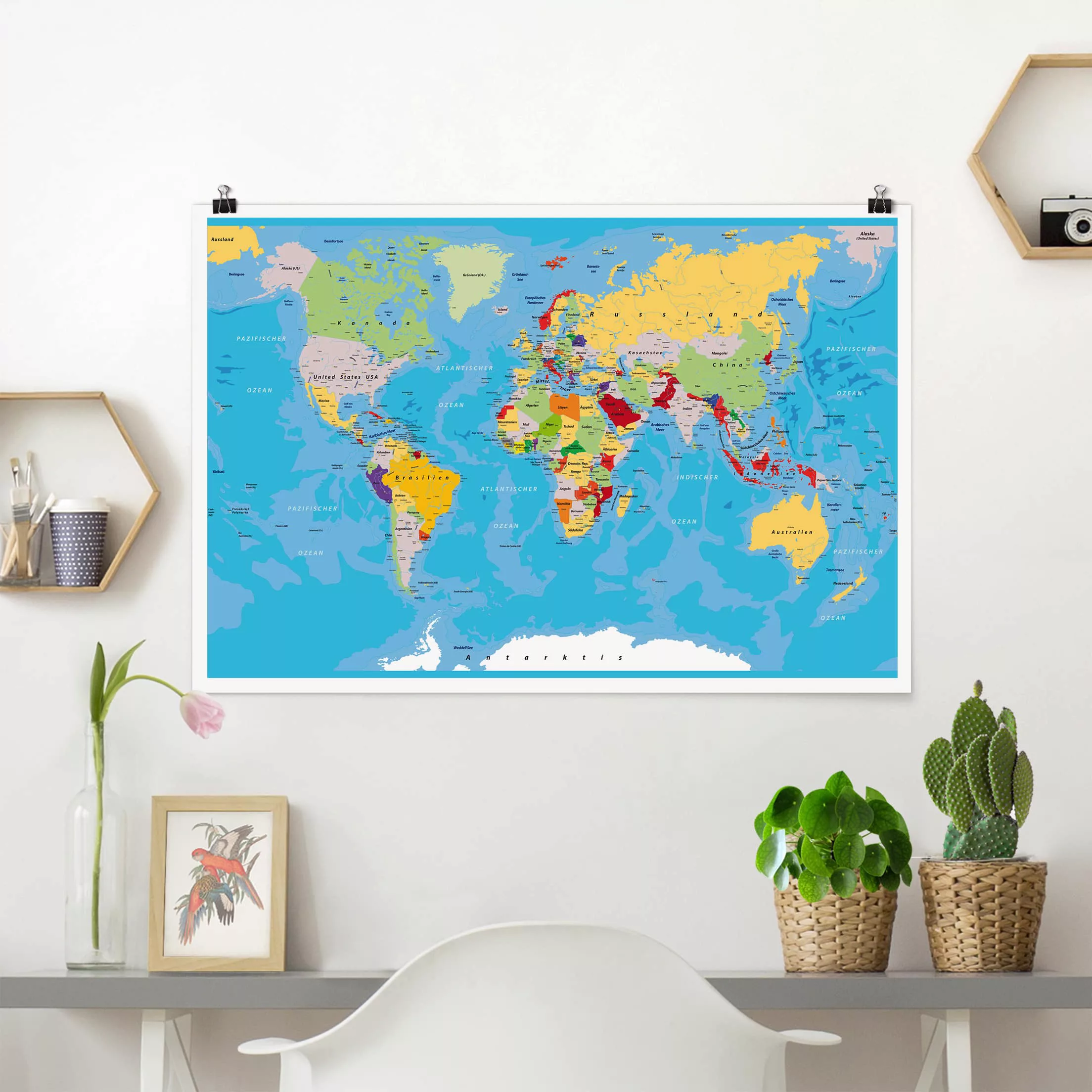 Poster Stadt-, Land- & Weltkarten - Querformat The World´s Countries günstig online kaufen