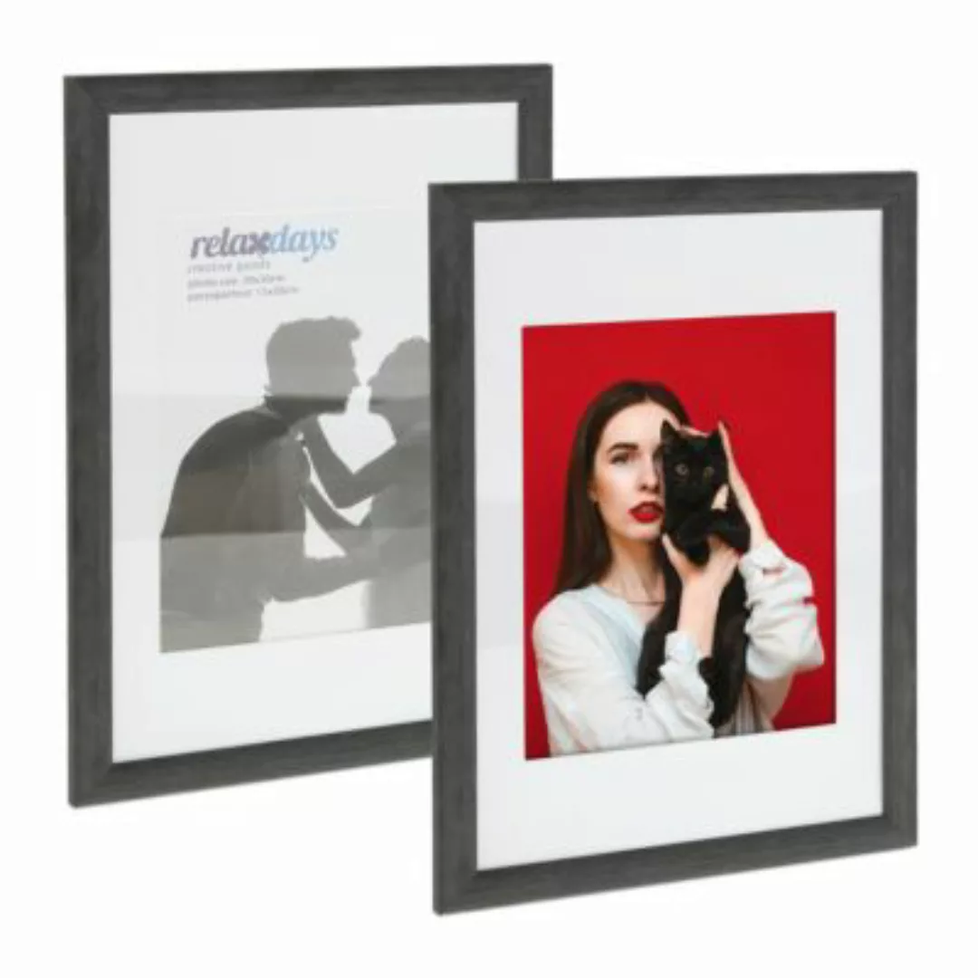 relaxdays Bilderrahmen 2er Set 20x30 cm schwarz günstig online kaufen