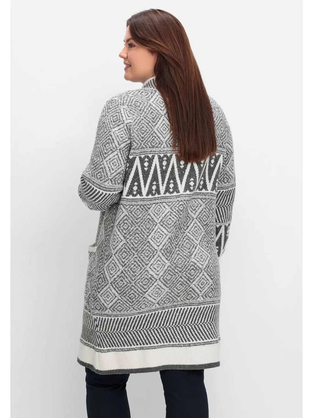 sheego by Joe Browns Longstrickjacke Große Größen im Jacquard-Mustermix günstig online kaufen