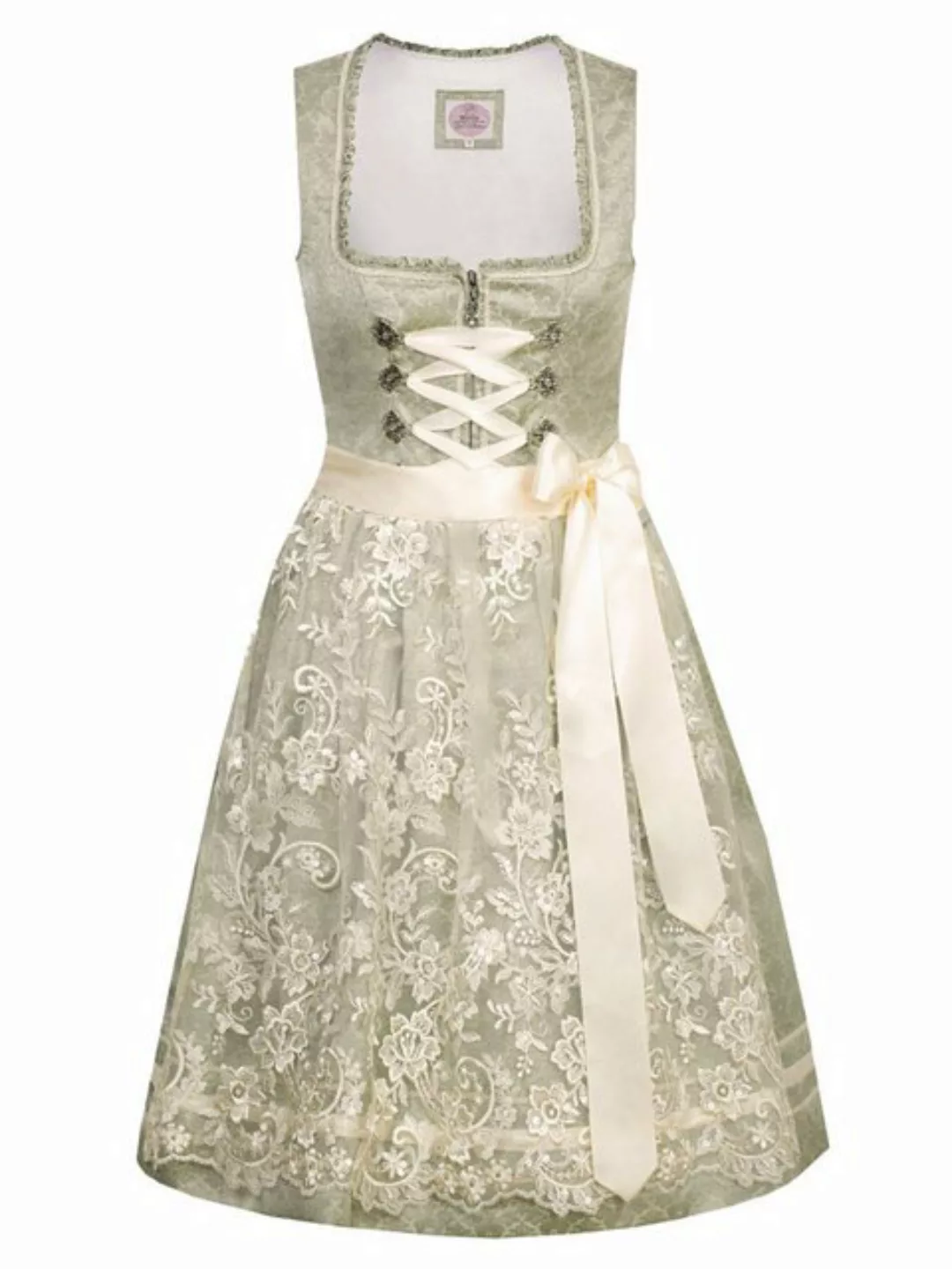 MarJo Dirndl 'Anna' mit Spitzenschürze 695458, Mint Creme 58cm günstig online kaufen