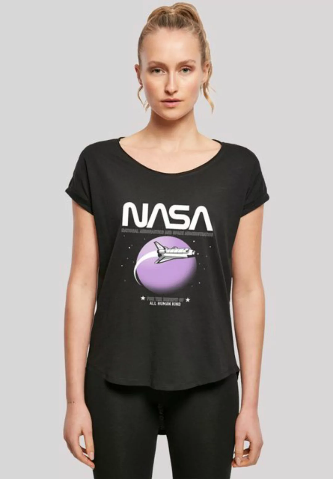F4NT4STIC T-Shirt Long Cut T-Shirt 'NASA Shuttle Orbit' Damen,Premium Merch günstig online kaufen