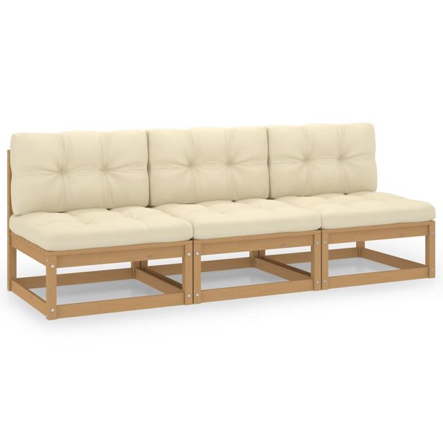 vidaXL Loungesofa 3-Sitzer-Sofa mit Kissen Kiefer Massivholz, 1 Teile günstig online kaufen
