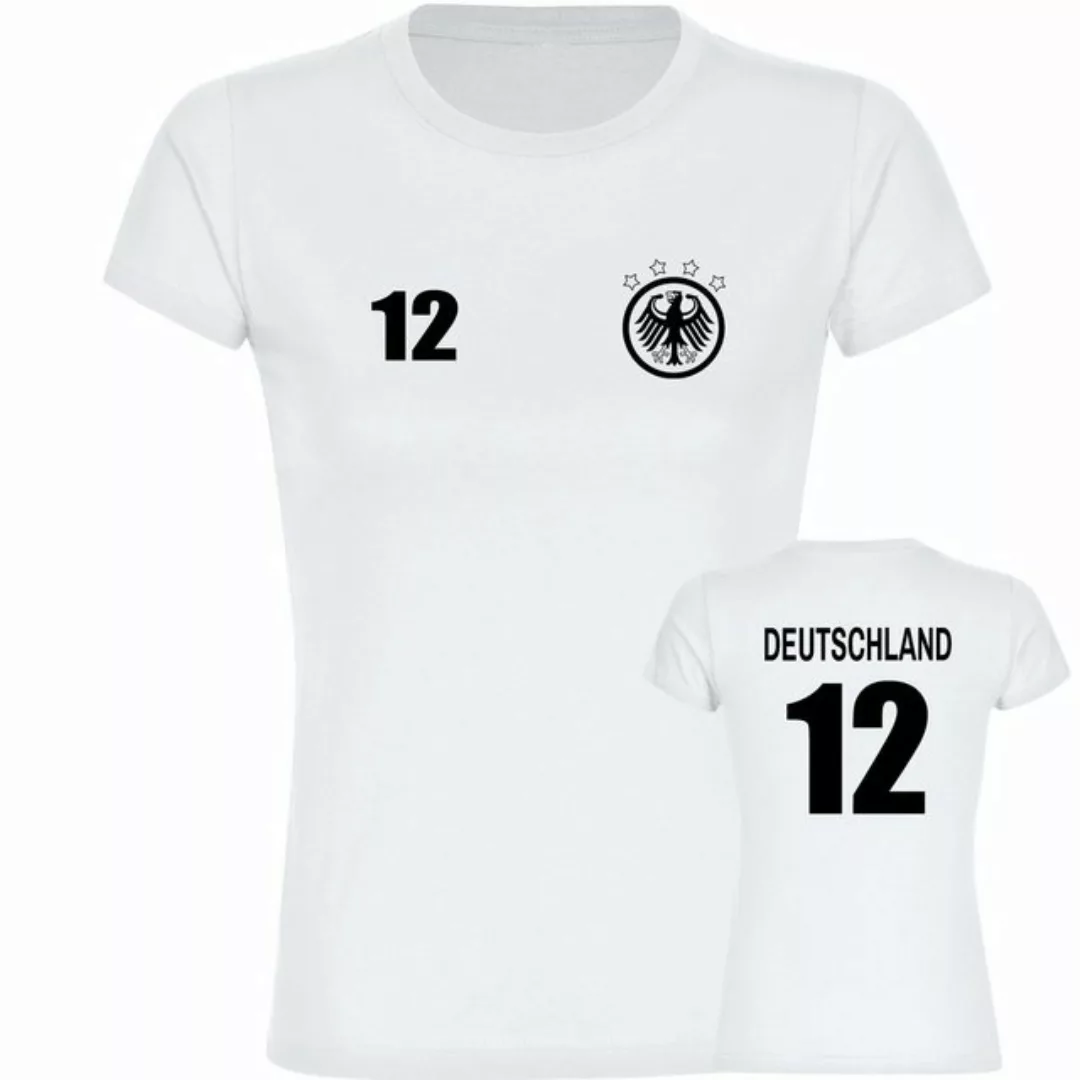 multifanshop T-Shirt Damen Deutschland - Adler Retro Trikot 12 - Frauen günstig online kaufen