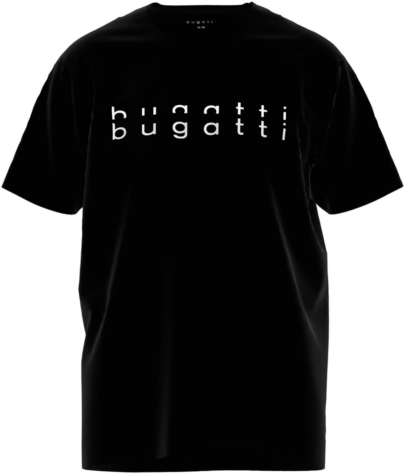 bugatti T-Shirt Palermo Kurzarm, Rundhalsausschnitt, bugatti-Schriftzug günstig online kaufen