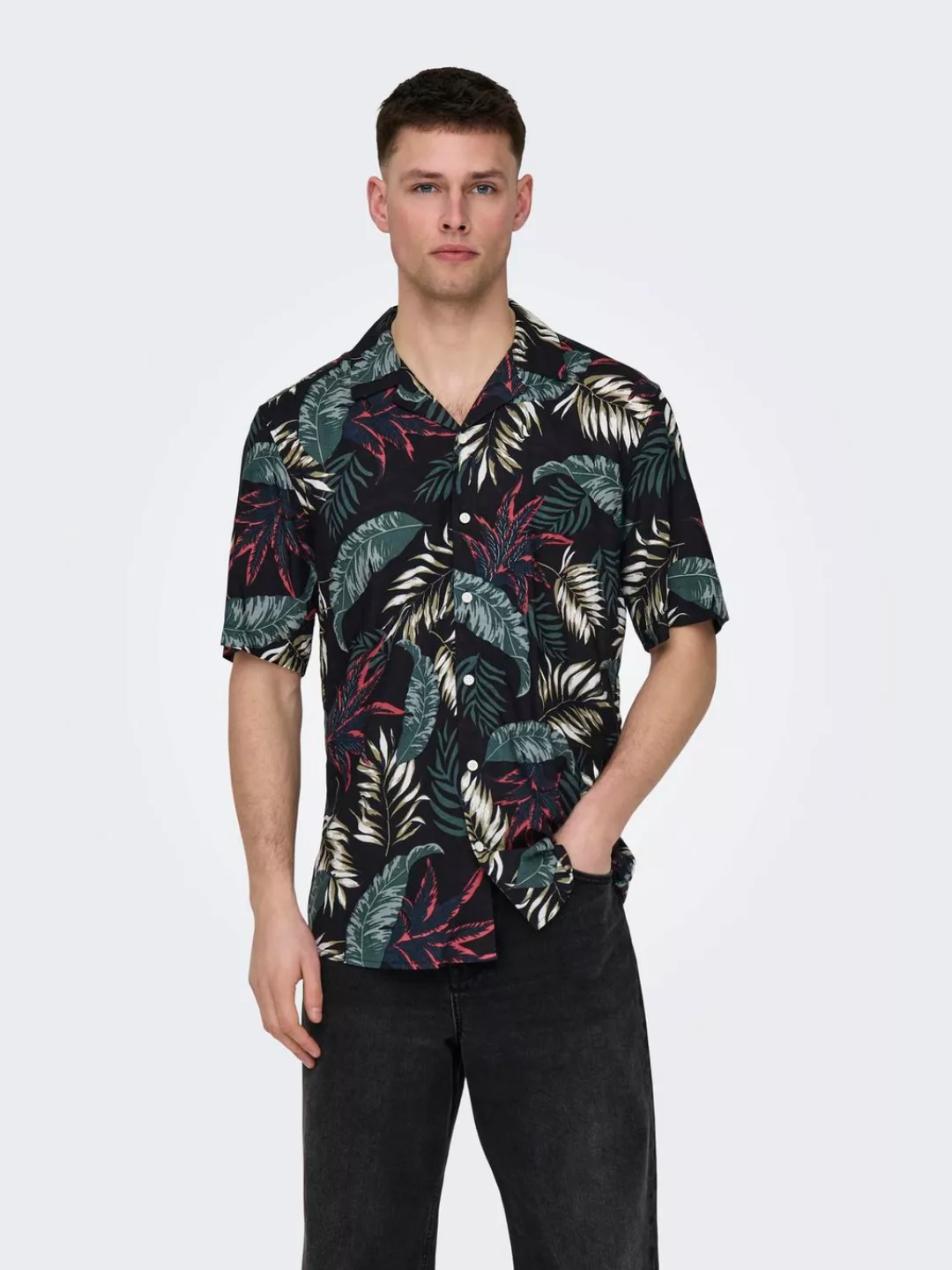 ONLY & SONS Hawaiihemd "ONSWAYNE LIFE AOP SS VISCOSE SHIRT NOOS" günstig online kaufen