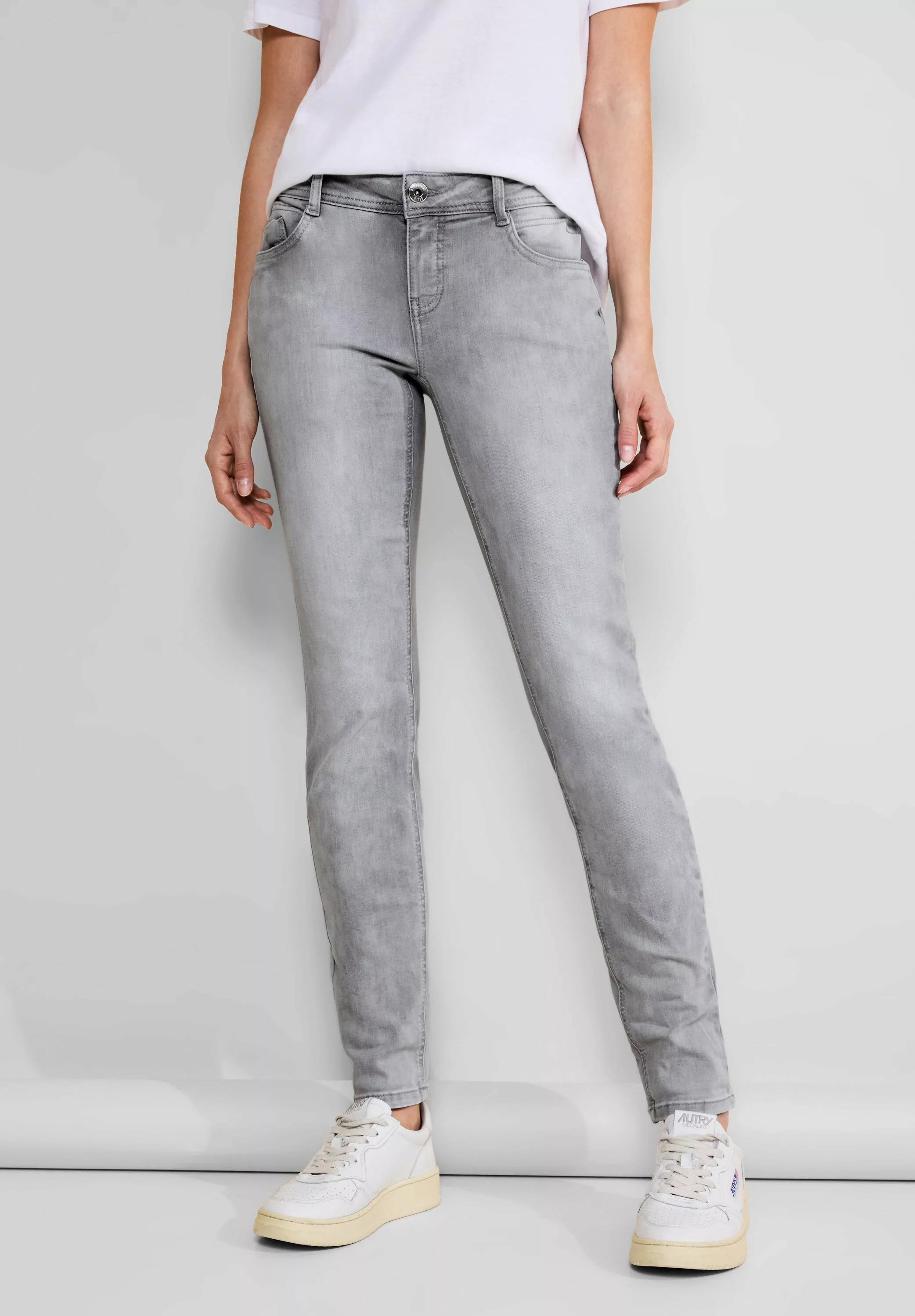 STREET ONE Slim-fit-Jeans, in grauer Waschung günstig online kaufen