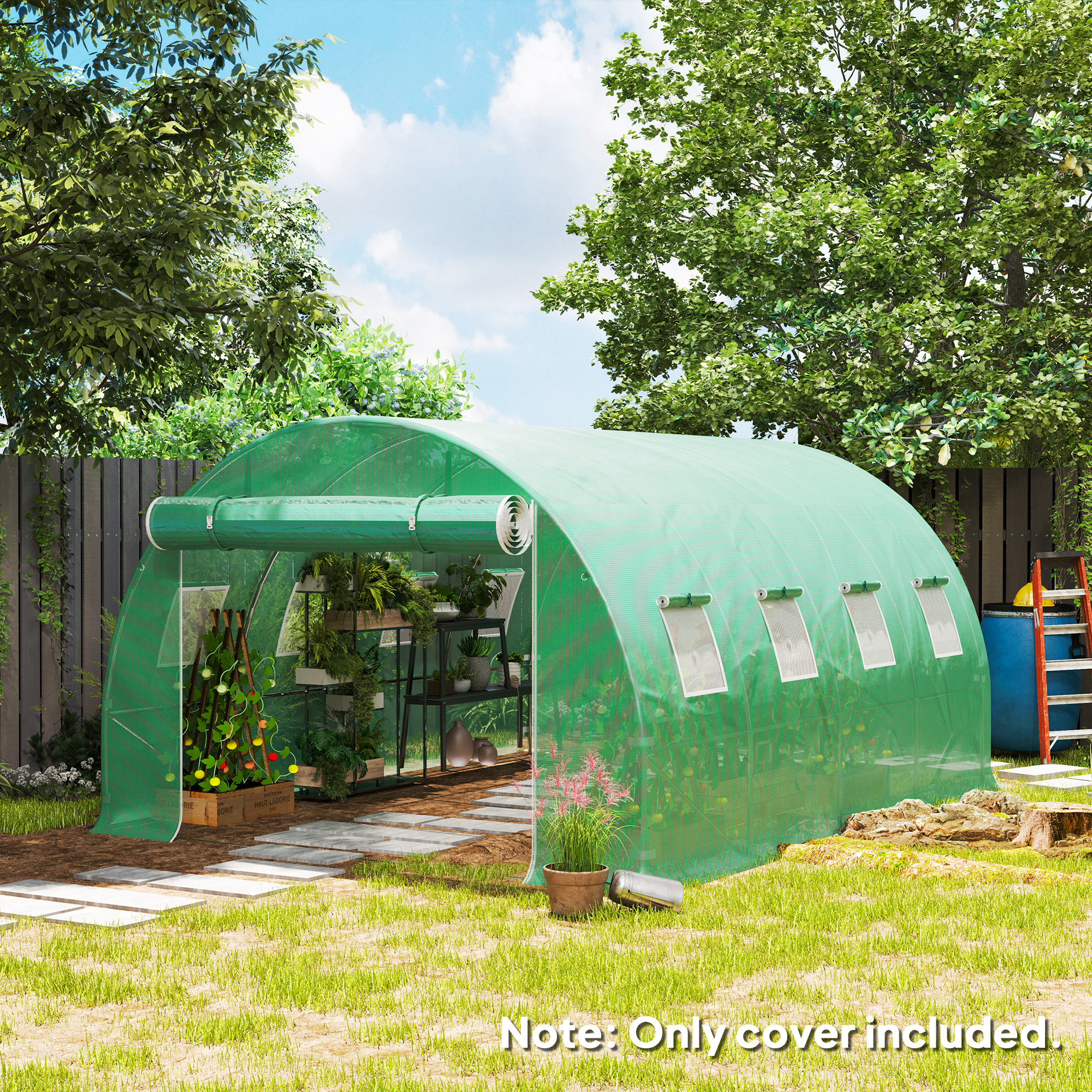 Outsunny Ersatzfolie für Garten-Tunnelgewächshaus 12 m², Folie 4 x 3 x 2 m günstig online kaufen