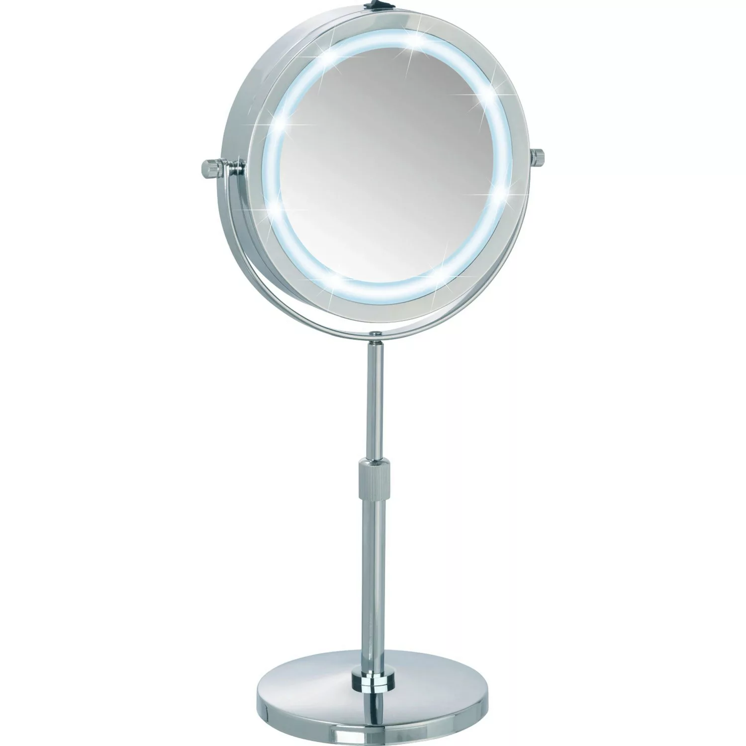 WENKO LED Kosmetikspiegel Lumi, Standspiegel, 5-fach Vergrößerung silber günstig online kaufen