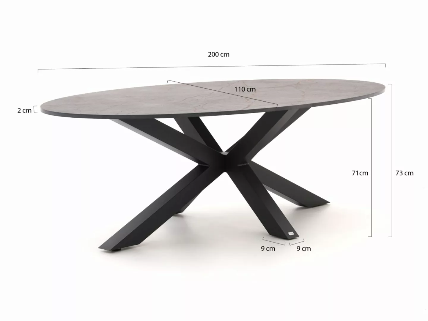Bellagio Induno Ellips Gartentisch 200x110 cm günstig online kaufen