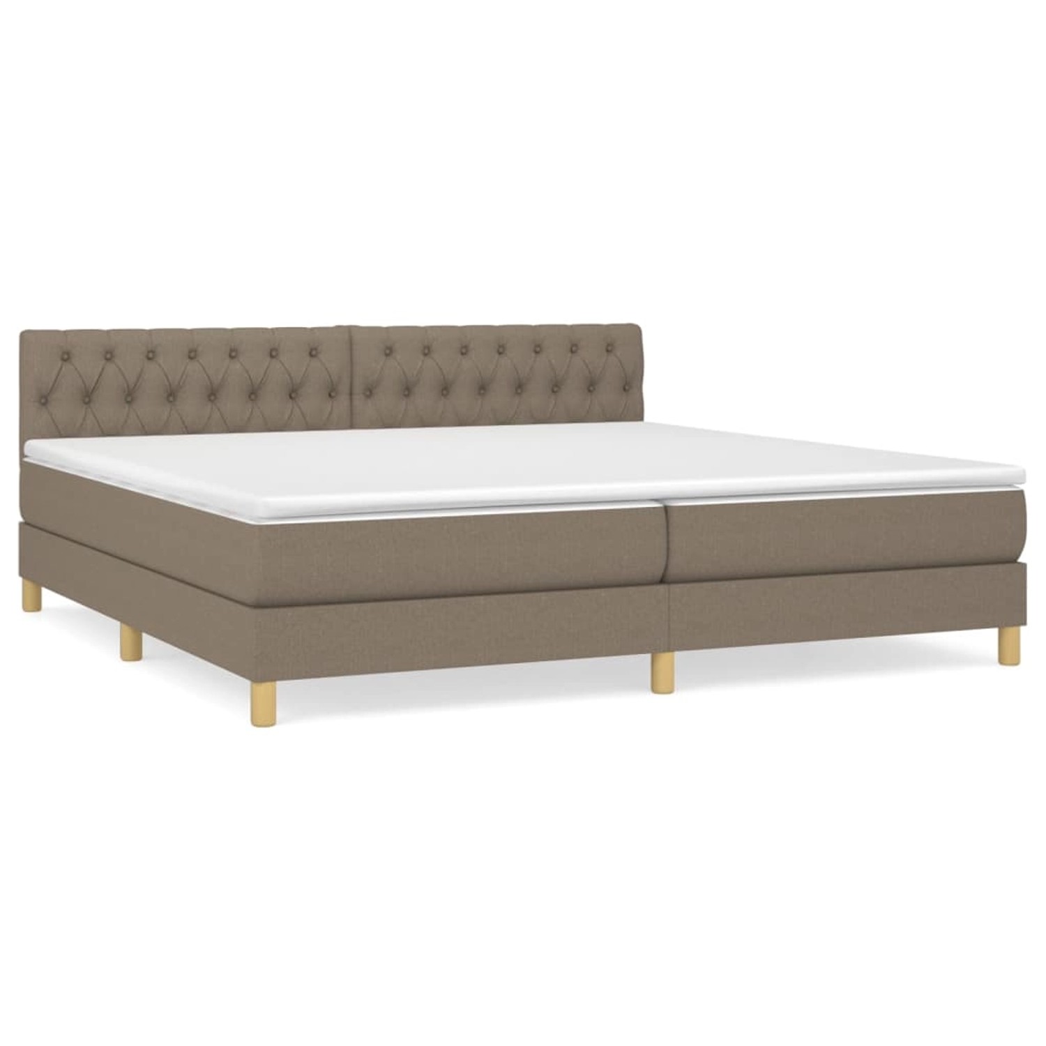 vidaXL Boxspringbett Boxspringbett mit Matratze Taupe 200x200 cm Stoff Bett günstig online kaufen