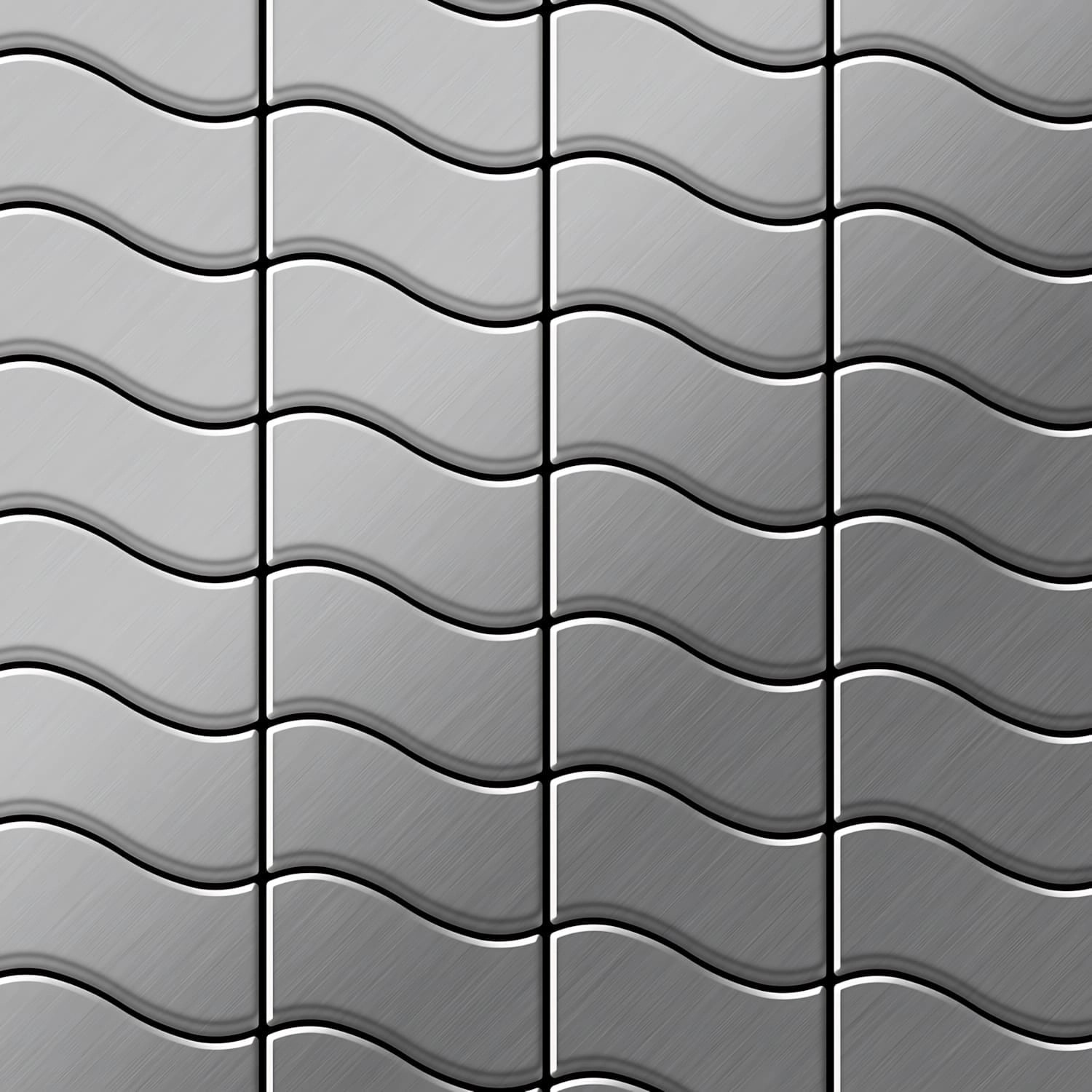 ALLOY Mosaik Fliese Massiv Metall Edelstahl Gebürstet Grau 1,6mm Stark Flux günstig online kaufen