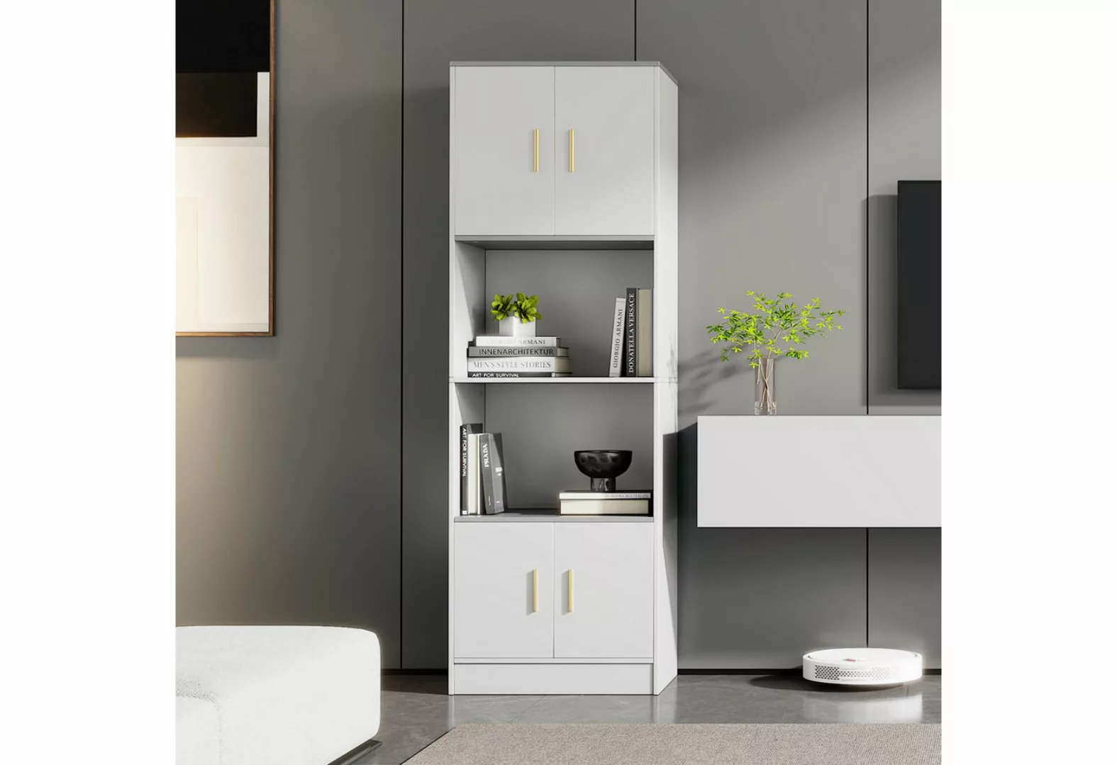 OKWISH Vitrine Standvitrine aus Spanplatte (Highboard,Hochschrank, offene M günstig online kaufen