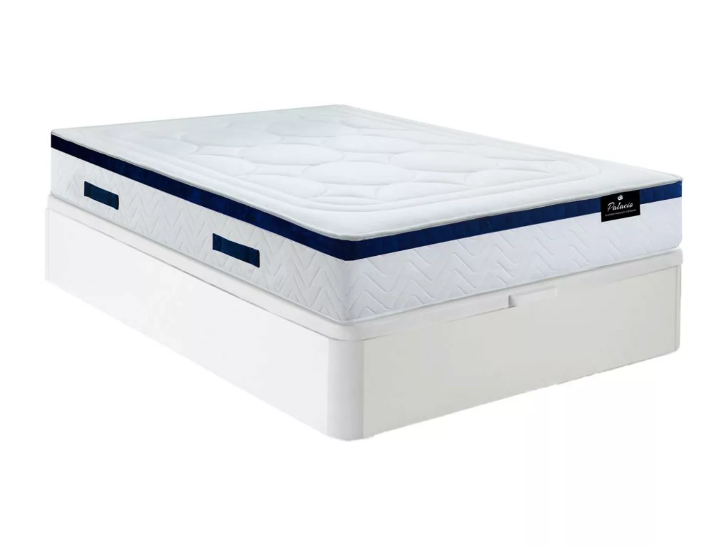 Komplett-Set - 160 x 200 cm - Bettkasten weiß + Taschenfederkernmatratze - günstig online kaufen