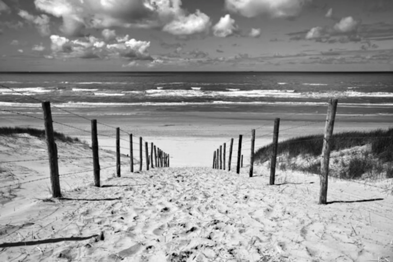 Papermoon Fototapete »Strand Schwarz & Weiß« günstig online kaufen