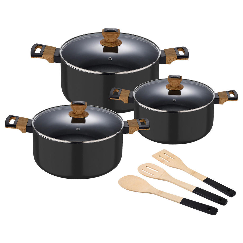 BERGNER Topfset EARTH BLACK schwarz Aluminium 6 tlg. günstig online kaufen