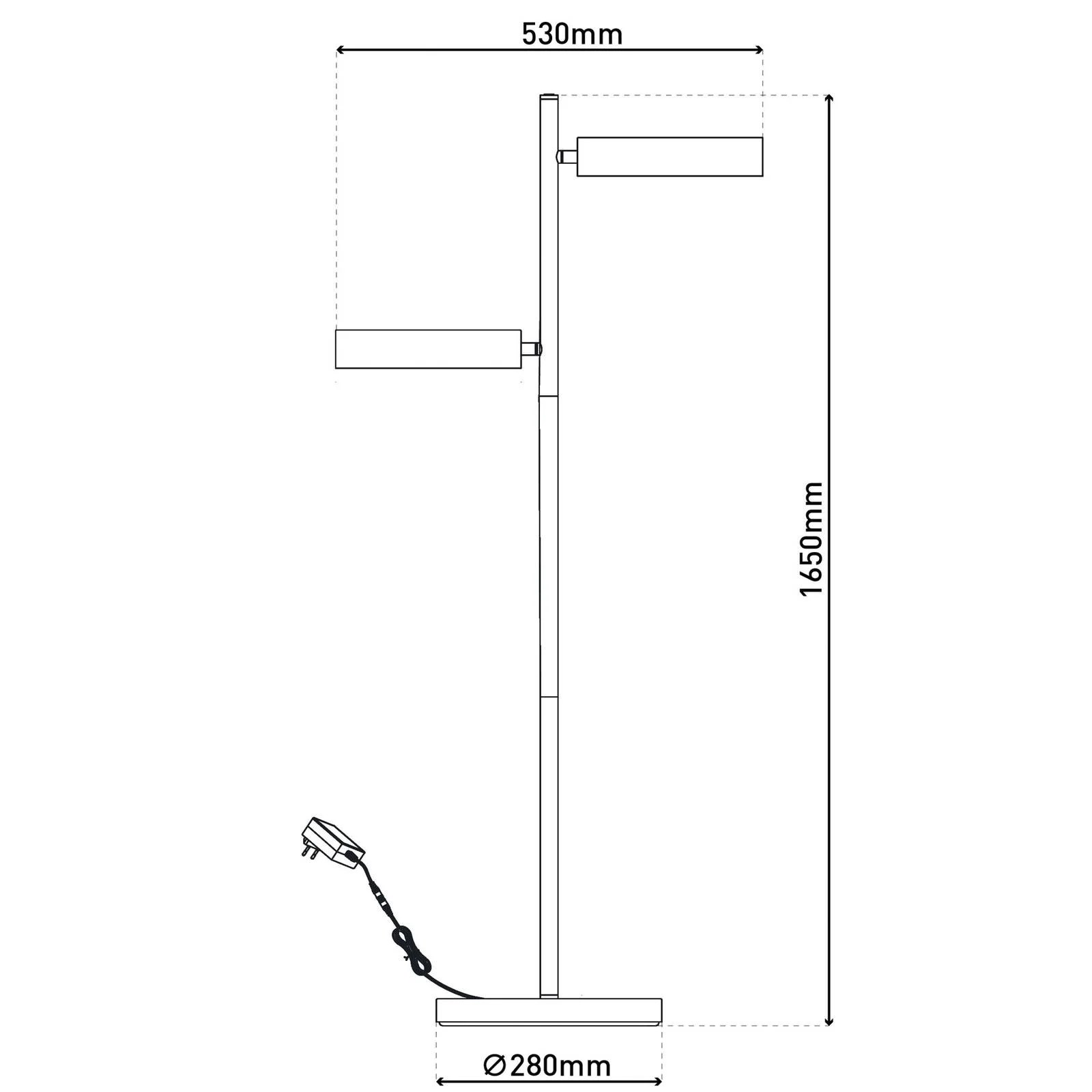 LED-Stehlampe Tessa schwarz/beige 165 cm Touchdim CCT 2-flg. günstig online kaufen