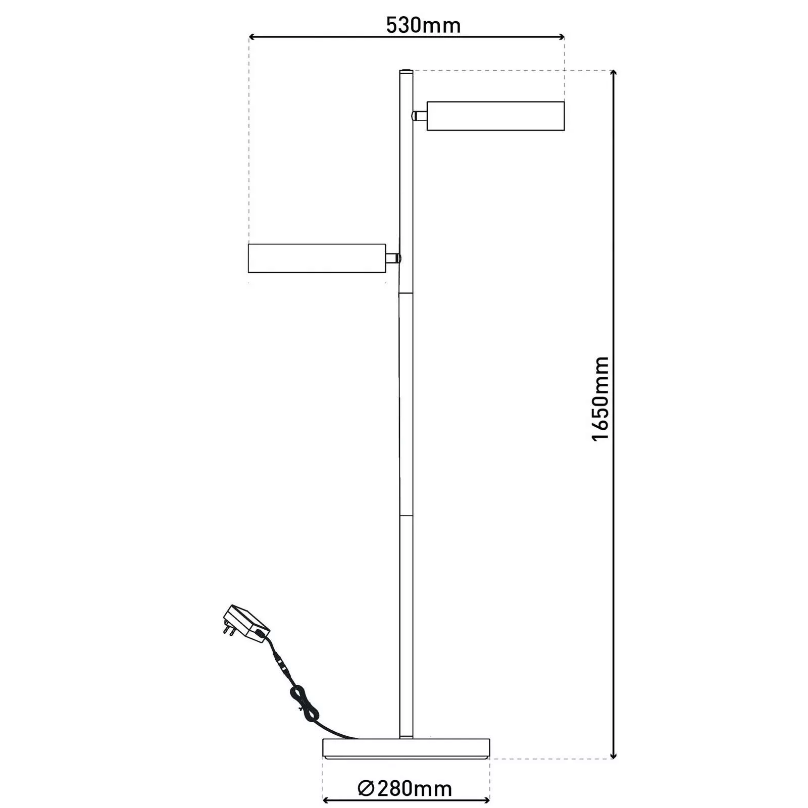 Näve Leuchten LED-Stehleuchte beige Kunststoff Metall B/H/T: ca. 53x165x28 günstig online kaufen