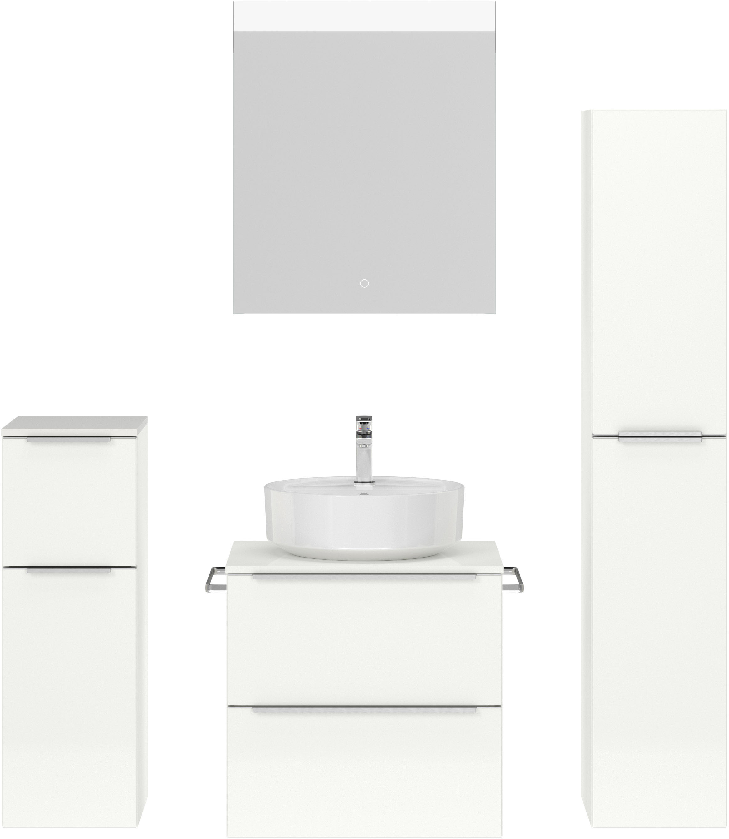 nobilia® Badmöbel-Set »Alvene«, (4 St., vormontiert, mit Soft-Close), Hochg günstig online kaufen
