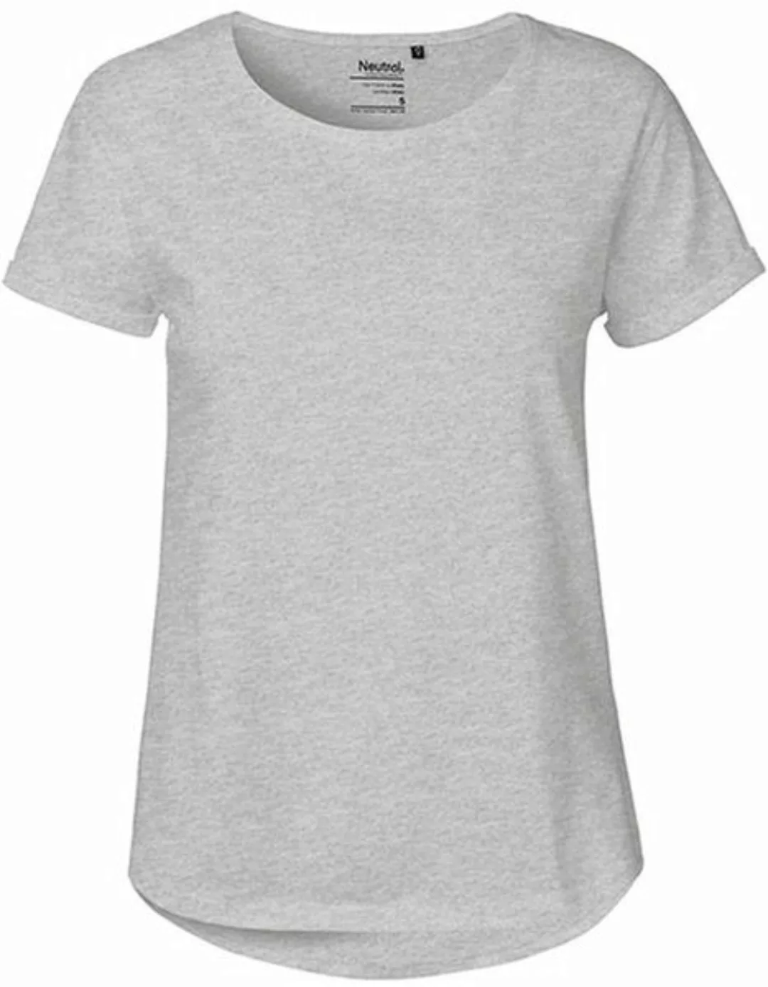 Damen Roll Up Sleeve T-shirt Von Neutral Bio Baumwolle Rollärmel günstig online kaufen