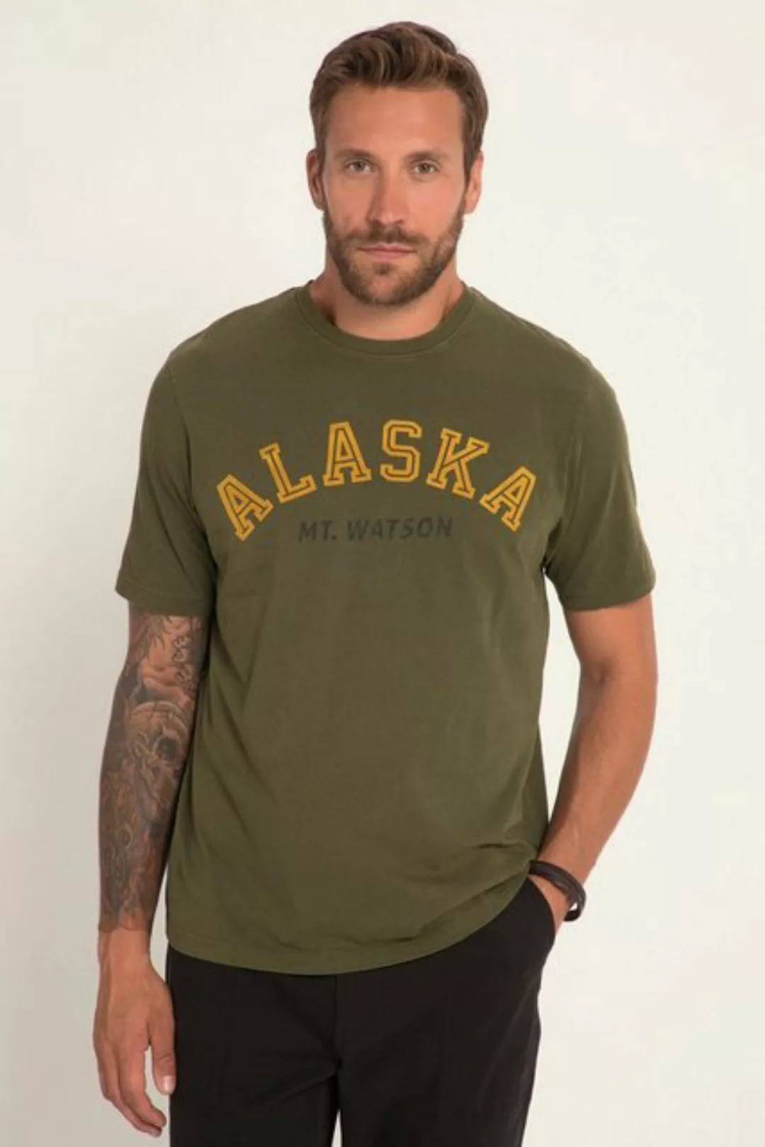 JP1880 T-Shirt T-Shirt Halbarm Vintage Look Alaska Print Rundhals günstig online kaufen