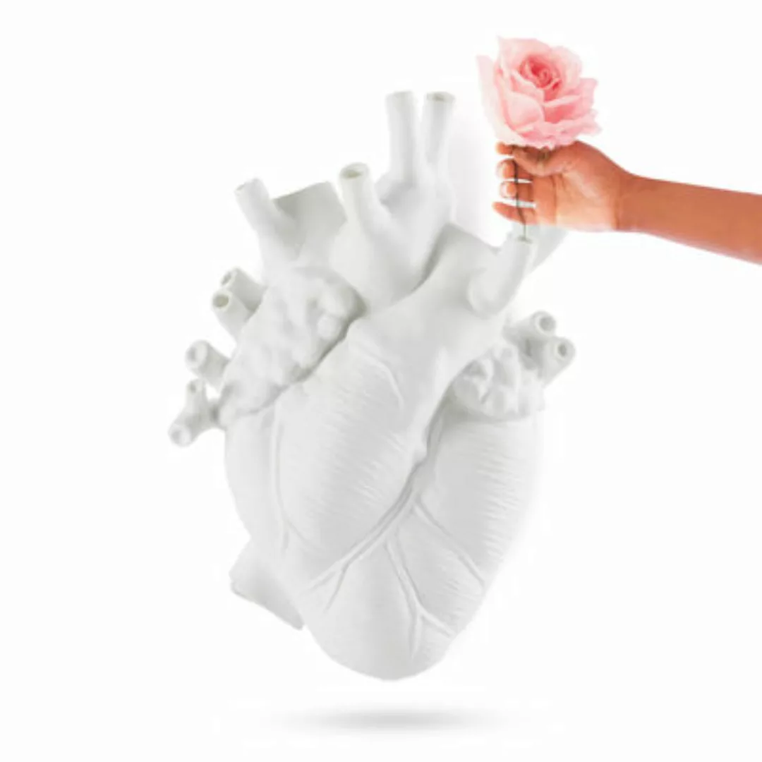 Vase Love in Bloom plastikmaterial weiß Riesig / Menschliches Herz - Harz / günstig online kaufen