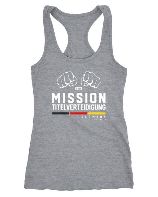 MoonWorks Tanktop Damen Racerback Tank-Top WM-Shirt Mission Titelverteidigu günstig online kaufen