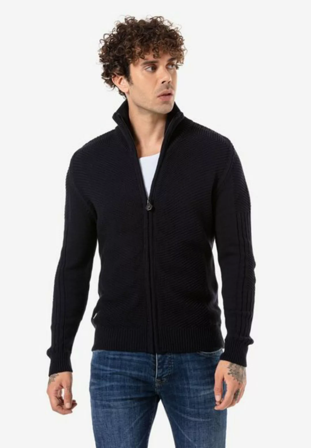 RedBridge Cardigan Herren Strickjacke Cardigan Schwarz L günstig online kaufen