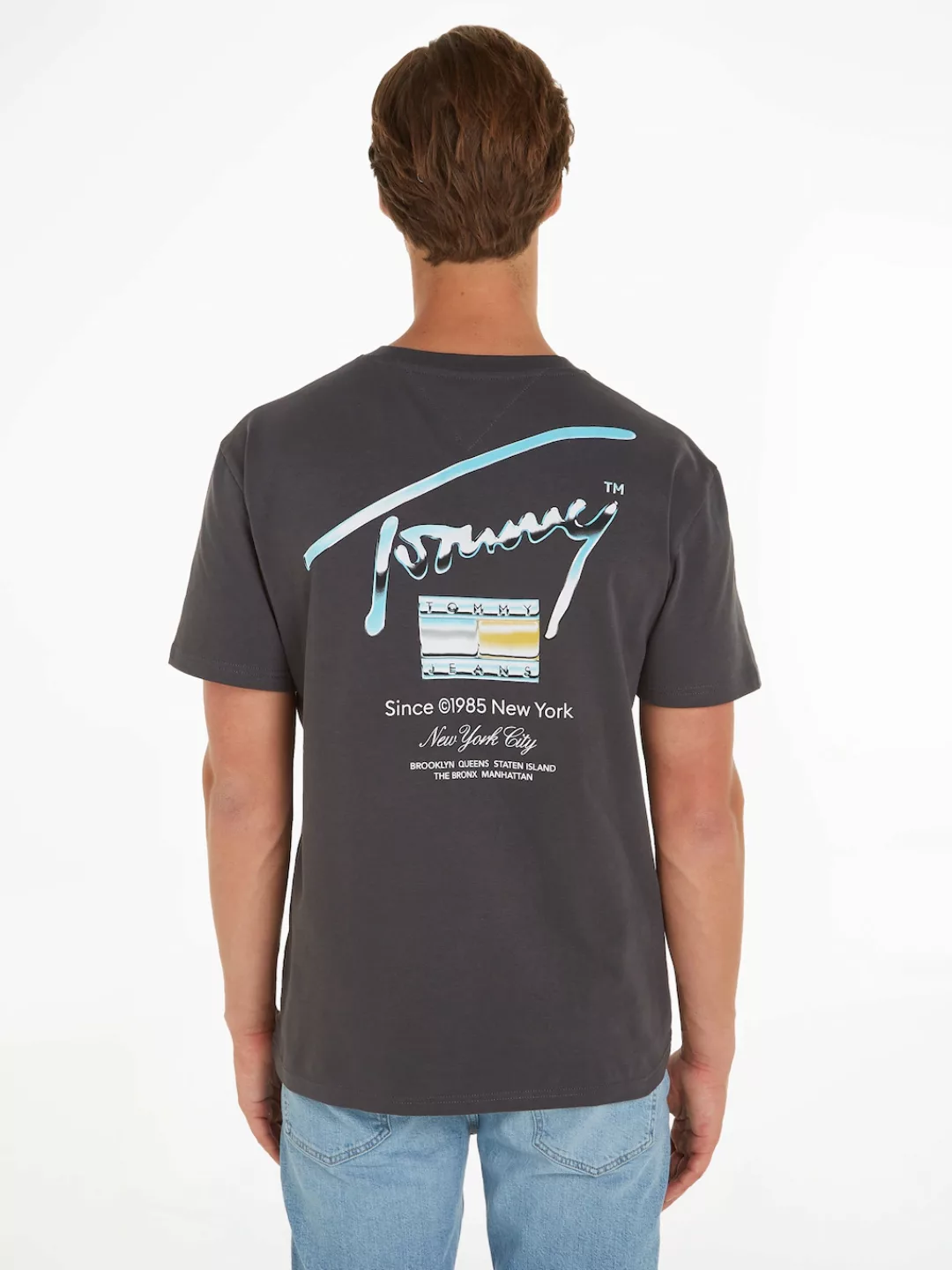 Tommy Jeans T-Shirt TJM REG METALLIC AOP TEE EXT mit großem Tommy Jeans Auf günstig online kaufen