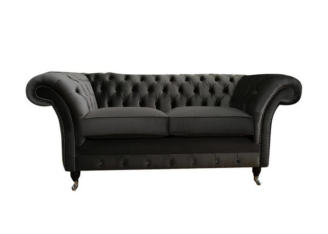 Xlmoebel Sofa Schwarzes Design-Sofa Chesterfield für 2 Personen - Neue krea günstig online kaufen