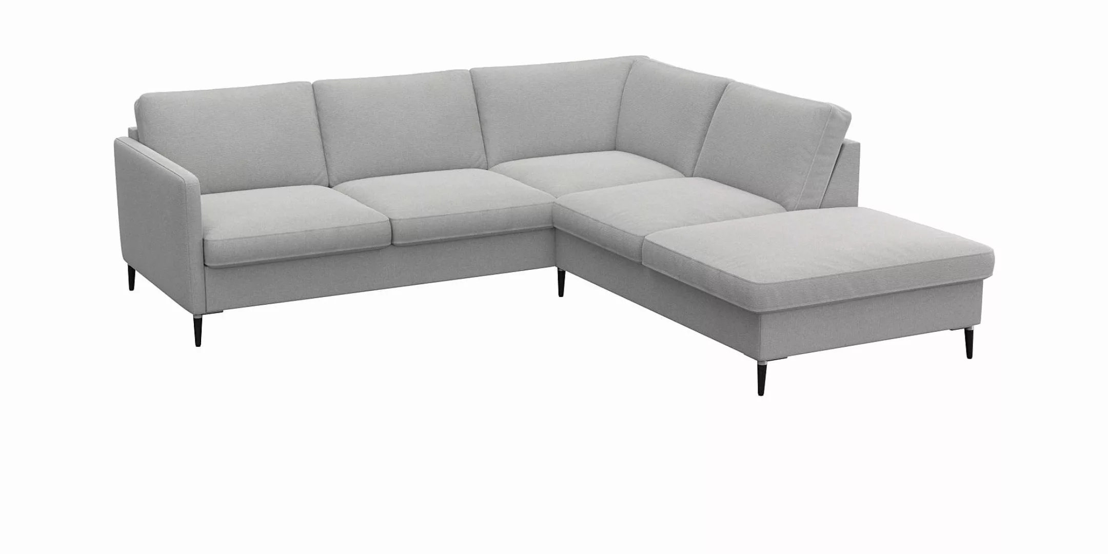 FLEXLUX Ecksofa »Fiore, L-Form«, schmale Armlehnen, Füße Alu/schwarz, B/T 2 günstig online kaufen