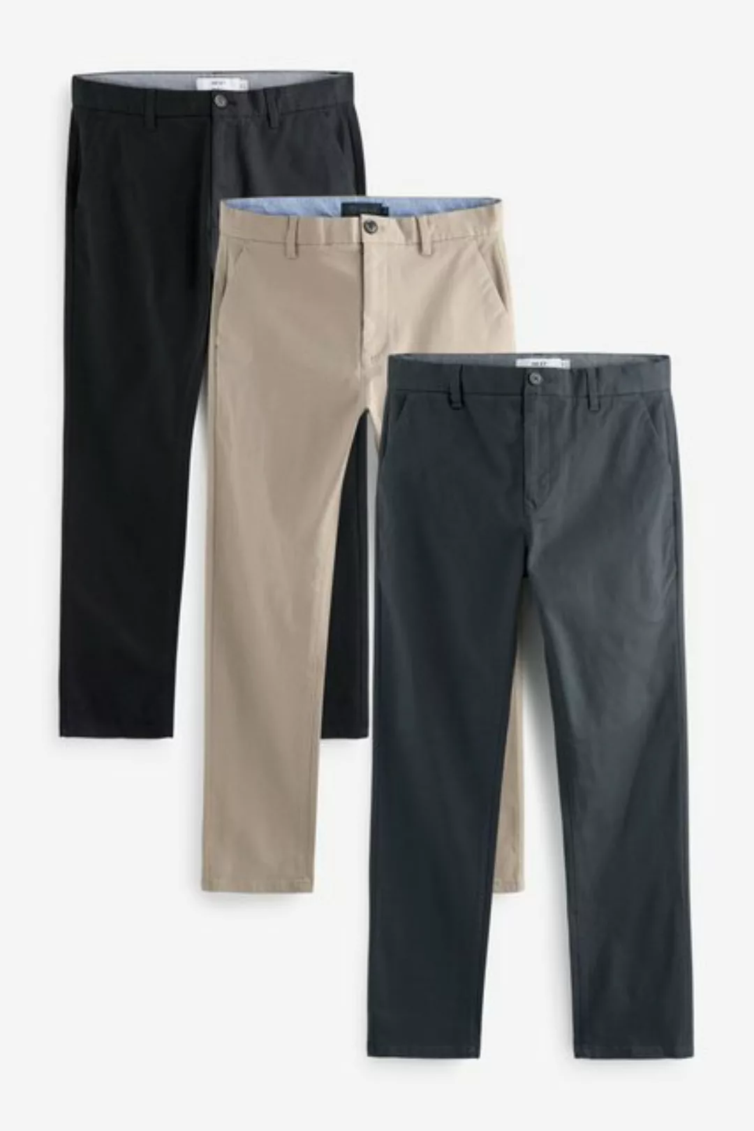 Next Chinohose Slim Fit Chinohose mit Stretch im 3er-Pack (3-tlg) günstig online kaufen