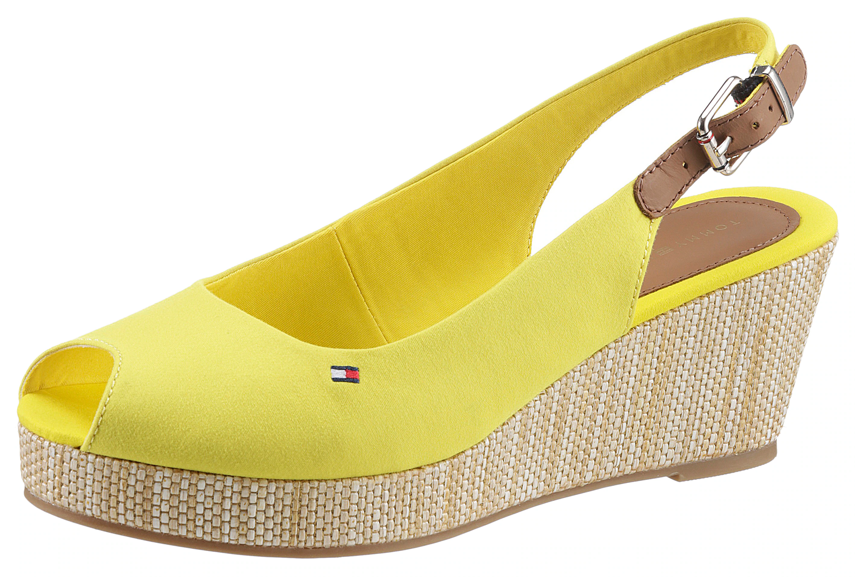 Tommy Hilfiger Sandalette "ICONIC ELBA SLING BACK WEDGE", Sommerschuh, Sand günstig online kaufen